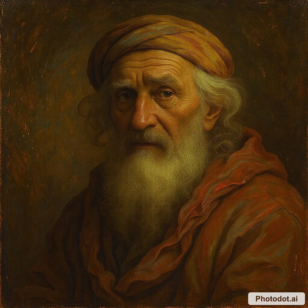 An oil painting of a cat.